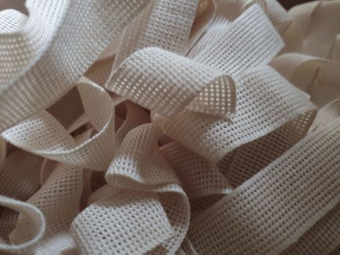 Baumwollband | Bindeband | 20 mm | 25 Meter | Naturweiß - Beige | Zum Verpacken und Dekorieren