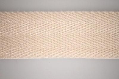 Baumwollband | Köperband | Einfassband | 100 m Rollenware | 25 mm Breite | Naturweiß - Beige | 0,3 mm Stärke
