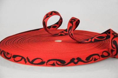 PA-Motivband Keltic | Rot/Schwarz | Meterware | Softes Nylon Gurtband mit beidseitigem Keltik-Design | 25 mm | 1,8 mm Stärke
