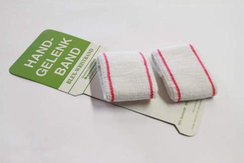 2 Schweissbänder fürs Handgelenk | Elastisches Baumwoll - Frotteeband | 55 mm | rosa