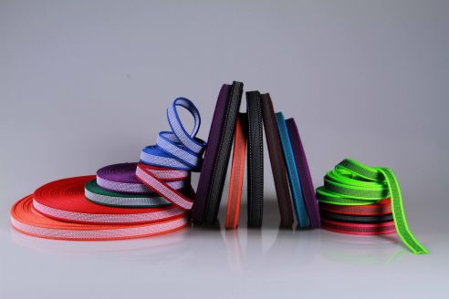 PES Anti-Rutsch | 50 mtr. Rolle | 20 mm breit | Farbauswahl | Baumwoll-touch | beidseitige weiße Gummierung | Hundesport und Pferdesport