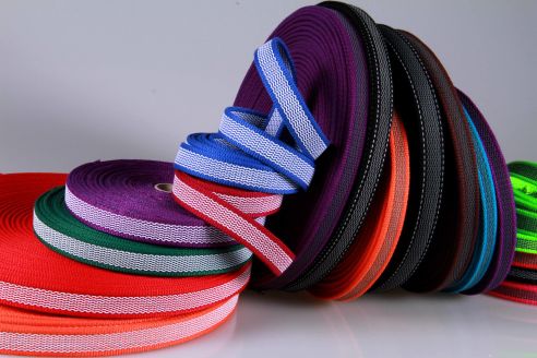 PES Anti-Rutsch | 50 mtr. Rolle | 20 mm breit | Farbauswahl | Baumwoll-touch | beidseitige weiße Gummierung | Hundesport und Pferdesport