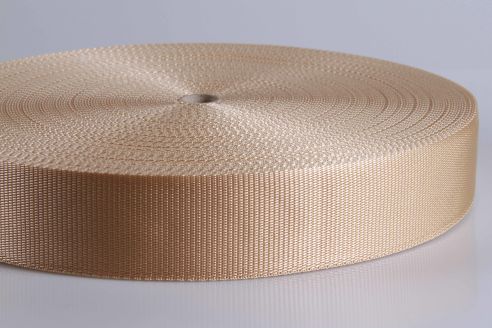 PP-Gurtband | Art. 9102 | beige | Breite 50 mm | 1,6 mm stark | 50 mtr. Rolle PP-Gurtband | Art. 9102 | beige | Breite 50 mm | 1,6 mm stark | 50 mtr. Rolle