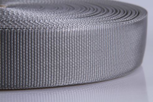 PP-Gurtband | Art. 9102 | silbergrau | Breite 50 mm | 1,6 mm stark | 50 mtr. Rolle