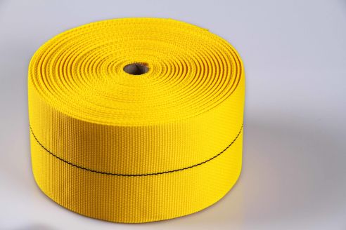100 mm breites pp-Gurtband - Gelb mit schwarzem Kennstreifen