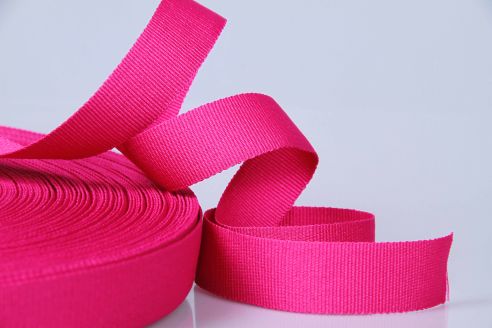 PES-Ripsband | 25 mm breit | 50 mtr. Rolle | pink | soft/weich