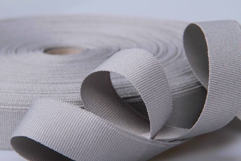 PES-Ripsband | 20 mm breit | 50 mtr. Rolle | grau | soft/weich