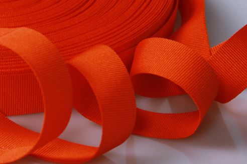 PES-Ripsband | 20 mm breit | 50 mtr. Rolle | orange | soft/weich