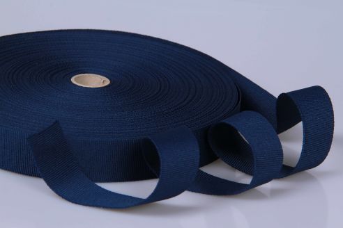 PES-Ripsband | 20 mm breit | 50 mtr. Rolle | marine | soft/weich