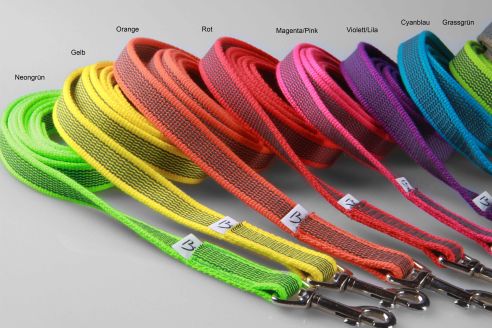 Super-Grip | gummierte Hundeleine aus PES | 12 mm x 120 cm lang | ohne Handschlaufe | kleiner Karabiner