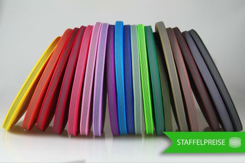 PES Anti-Rutsch | 25 mtr. Rolle | 12 mm breit | Farbauswahl | Baumwoll-touch | beidseitige schwarze Gummierung | Hundesport und Pferdesport PES Anti-Rutsch | 25 mtr. Rolle | 12 mm breit | Farbauswahl | Baumwoll-touch | beidseitige schwarze Gummierung | Hundesport und Pferdesport