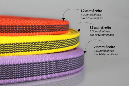 PES Anti-Rutsch | 25 mtr. Rolle | 20 mm breit | Farbauswahl | Baumwoll-touch | beidseitige schwarze Gummierung | Hundesport und Pferdesport