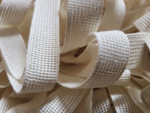 Baumwollband | Bindeband | 16 mm | 50 Meter | Naturweiß - Beige | Zum Verpacken und Dekorieren Baumwollband | Bindeband | 16 mm | 50 Meter | Naturweiß - Beige | Zum Verpacken und Dekorieren