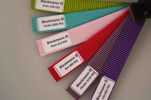 Musterfächer | Farbfächer Gurtband | Farben für Polyester | Hausfarben | Hochwertig | OEKO-TEX® Standard 100