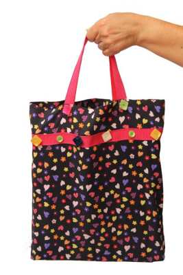 Stofftasche | Handarbeit | Knöpfe | Herz | Pink Stofftasche | Handarbeit | Knöpfe | Herz | Pink