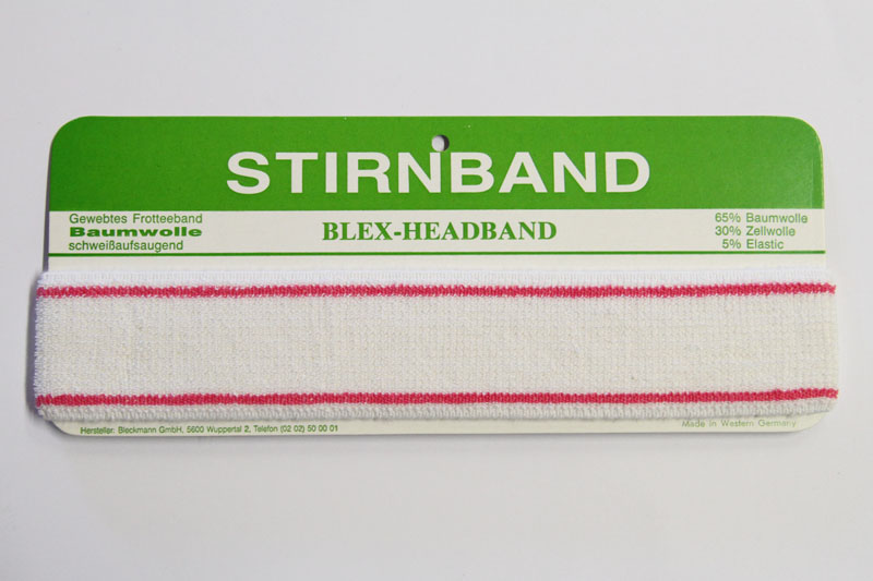 Stirnband  -  Elastisches Baumwoll - Frotteeband  -  40 mm  -  bleu