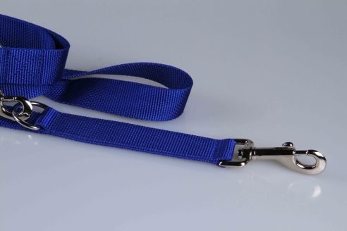 Leichte Hundeleine | Universal | Längenverstellbar | 220 cm lang | 30 mm breit | Koenigsblau