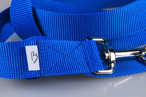 Leichte Hundeleine | Universal | Längenverstellbar | 220 cm lang | 30 mm breit | Mittelblau