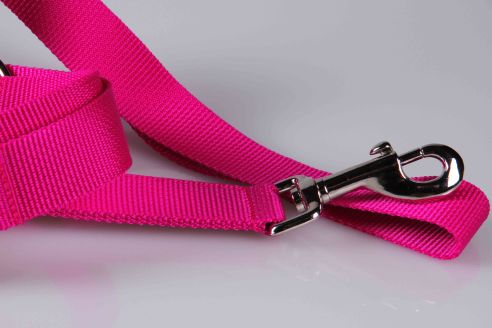 Leichte Hundeleine | Universal | Längenverstellbar | 220 cm lang | 30 mm breit | Pink