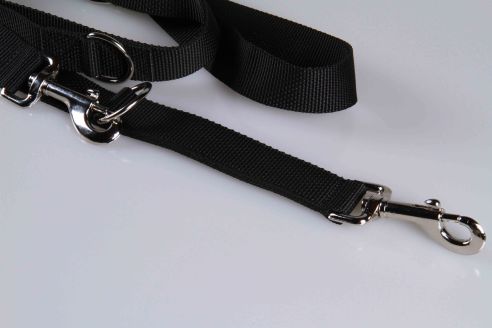 Leichte Hundeleine | Universal | Längenverstellbar | 220 cm lang | 30 mm breit | Schwarz