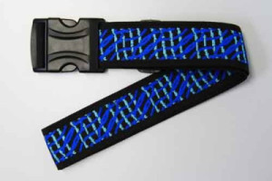 Koffergurt | eingewebten blauen Linien | 200 x 5 cm