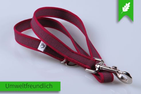 Kombi-Kurzleine | Super-Grip Gurtware mit 2 D-Ringen zum Leinen-kombinieren | Baumwoll-Touch | 20 mm Breite | 50 -90 cm Längenverstellbar