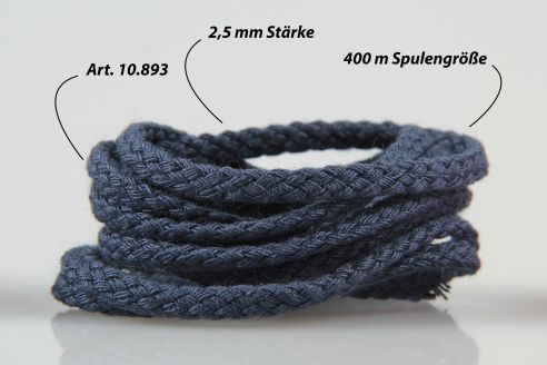 Acryl-Flechtkordel | Durchmesser ab 1 mm - 3,5 mm | Ab 300 m | Für Bekleidung, Accessoires, Heimtextilien und Dekoration