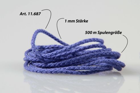 Acryl-Flechtkordel | Durchmesser ab 1 mm - 3,5 mm | Ab 300 m | Für Bekleidung, Accessoires, Heimtextilien und Dekoration