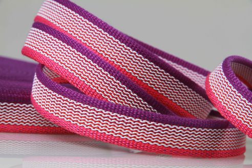 PES Anti-Rutsch | Meterware | 20 mm breit | Bunt / Farbverlauf / Gestreift | Baumwoll-touch | beidseitige weiße Gummierung | Hundesport und Pferdesport