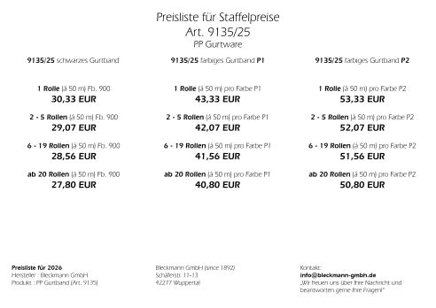 PP-Gurtband | 25 mm Breite | 50 m Rollenware | Farbauswahl | stabil | robust | flexibel | 1,8 mm Stärke