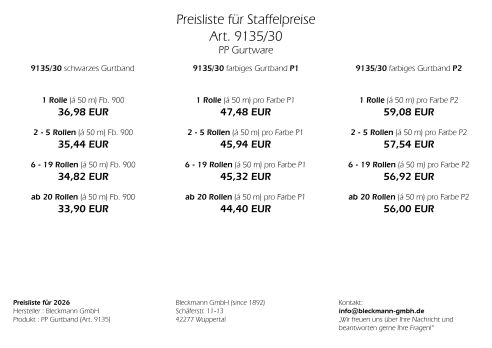 PP-Gurtband | 30 mm Breite | 50 m Rollenware | Farbauswahl | stabil | robust | flexibel | 1,8 mm Stärke