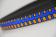 PA-Motivband Colorblocking | Blau mit Orange | Schwarze Outlines | Meterware | Softes Nylon Gurtband mit Color-Blocking Design | 15 mm | 2,5 mm Stärke