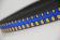 PA-Motivband Colorblocking | Blau mit Orange | Schwarze Outlines | Meterware | Softes Nylon Gurtband mit Color-Blocking Design | 25 mm | 2,5 mm Stärke
