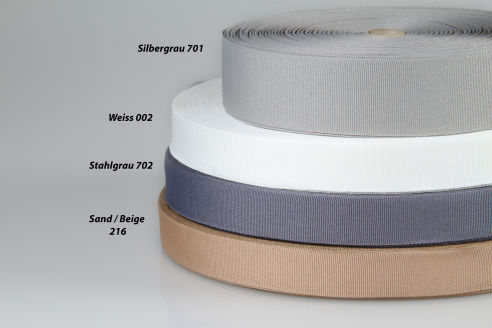 PES-Ripsband | 20 mm Breite | 50 m Rollenware | Farbauswahl | Einfassband und Bindeband | Soft und weich | Kochfest | 0,5 mm Stärke