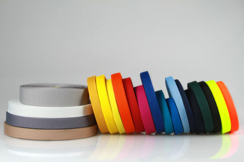 PES-Ripsband | 15 mm Breite | 50 m Rollenware | Farbauswahl | Einfassband und Bindeband | Soft und weich | Kochfest | 0,5 mm Stärke