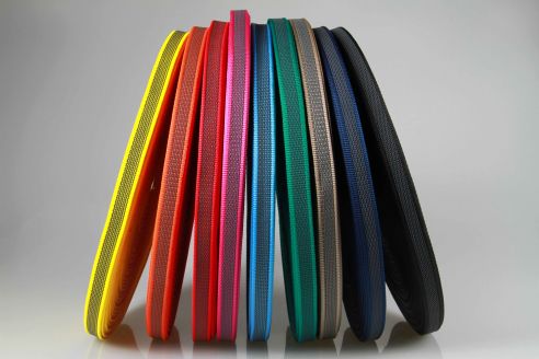 PP Anti-Rutsch | Meterware | 20 mm breit | Farbauswahl | Training | beidseitige schwarze Gummierung | Hundesport und Pferdesport
