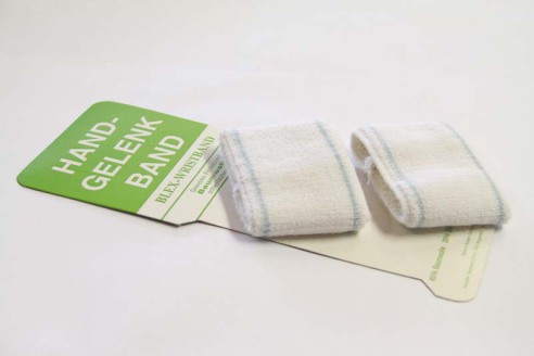 2 Schweissbänder fürs Handgelenk | Elastisches Baumwoll - Frotteeband | 55 mm | bleu