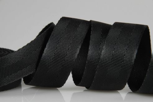 Sicherheitsgurt aus PES | 25 mm Breite | 50 m Rollenware | Hochfest und Reißfest | Schwarz Sicherheitsgurt aus PES | 25 mm Breite | 50 m Rollenware | Hochfest und Reißfest | Schwarz