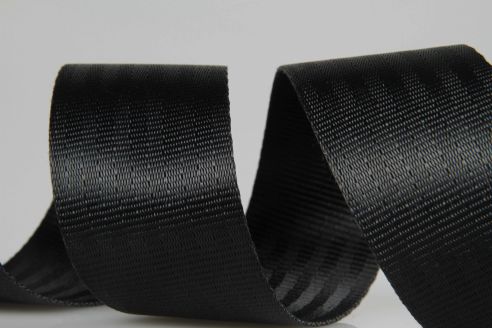 Sicherheitsgurt aus PES | 40 mm Breite | 50 m Rollenware | Hochfest und Reißfest | Schwarz