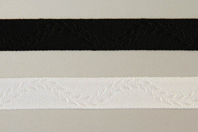 Trauer- Lotband weiß mit weißer Ranke