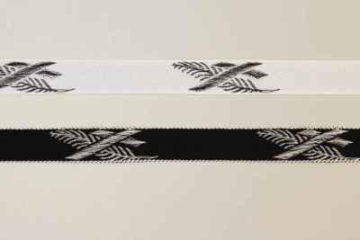 Trauer-Lotband Schwarz mit weißem Kreuz-Palme | 23 mm Trauer-Lotband Schwarz mit weißem Kreuz-Palme | 23 mm