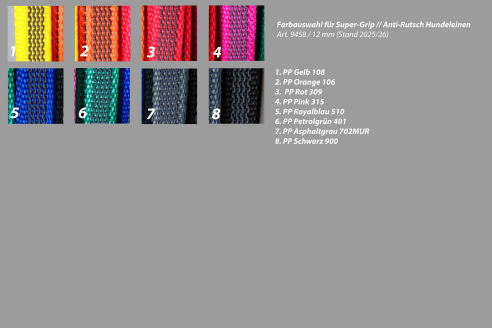 Super-Grip Strong Resistance | 2-fach verstellbare, gummierte Hundeleine aus PP | 12 mm Breite | Für Geschirr und Halsband | ab 1,70 m bis hin zu 6,20 m