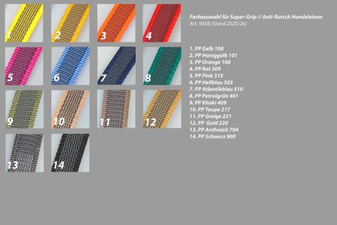 Super-Grip Resistance | gummierte Hundeleine aus PP | robuste Schleppleine | 20 mm x 100 cm - 350 cm lang | ohne Handschlaufe | verschiedene Karabiner