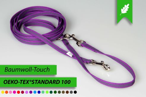 Super-Grip Cotton Soft | 2-fach verstellbare, gummierte Hundeleine aus PES | 12 mm Breite | Für Geschirr und Halsband | ab 1,70 m bis hin zu 6,20 m