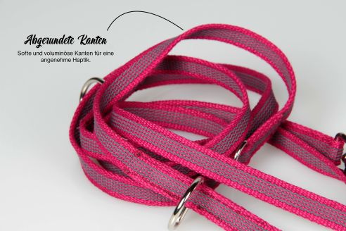 Super-Grip Cotton Soft | 4-fach verstellbare, gummierte Hundeleine aus PES | 12 mm Breite | ab 220 cm Länge