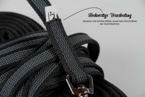 Super-Grip Cotton Soft | gummierte Hundeleine aus PES | Schleppleine | 12 mm x 4 m - 10 m lang | ohne Handschlaufe | verschiedene Karabiner