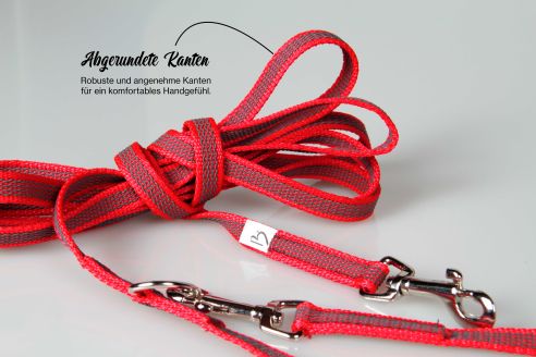 Super-Grip Strong Resistance | 2-fach verstellbare, gummierte Hundeleine aus PP | 12 mm Breite | Für Geschirr und Halsband | ab 1,70 m bis hin zu 6,20 m