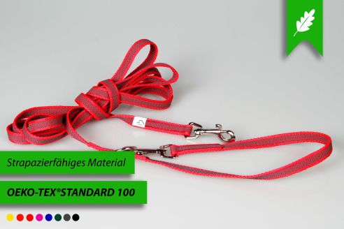 Super-Grip Strong Resistance | 2-fach verstellbare, gummierte Hundeleine aus PP | 12 mm Breite | Für Geschirr und Halsband | ab 1,70 m bis hin zu 6,20 m