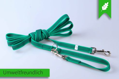 Super-Grip | gummierte Hundeleine aus PP | 2- fach Längenverstellbar von 2,70 m -5,20 m | 20 mm Breite | Robuste Schlecht-Wetter-Leine