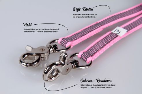Zügelleine Cotton Soft | Pferdezügel für Warmblüter mit eingewebtem Gummi | Soft und Reißfest | 3,20 m Länge | 15 mm Breite | Farbwahl